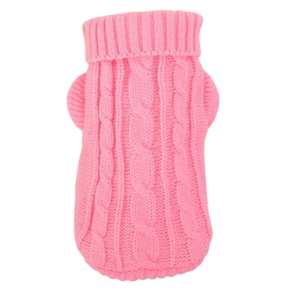 AOMRCOL Dog Sweater for Small Dogs in Pink, Cozy Winter Puppy Clothes XS