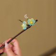 thumbnail image 4 of Eoperou Chinese Style Hair Stick Flower Faux Pearls Decor Hair Chopstick Handmade Wooden Hair Stick Head Accessories, 4 of 8