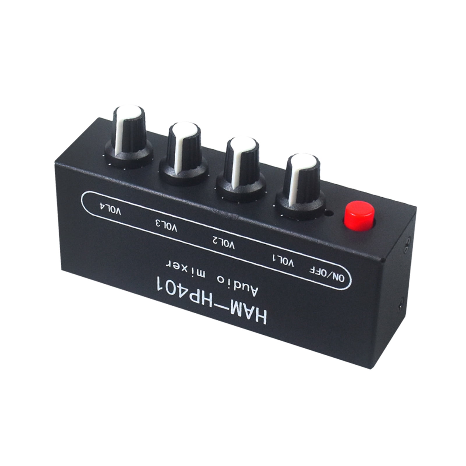 HEMLBOYW HP401 Stereo Auditory Mixer 4 Input 1 Output Individually Controls Board Sound Mixing Device Headphones Amplifier DC12V