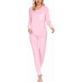 thumbnail image 1 of SWOMOG Ensemble de Pyjama pour Femmes, Haut à Manches Longues avec Pantalon, 2 Pcs, Vêtement de Nuit, Ensemble de Pyjama en Modal Doux, 1 of 6