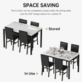 thumbnail image 6 of LinkRomat 5-Piece Faux Marble Dining Table Set for 4, Modern Kitchen Table with Chairs, Dinette Dining Room Furniture Set for Compact Space Saving, 6 of 11