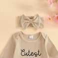 thumbnail image 4 of CAUYDY Boy Loungewear for Infant Preemie Long Sleeved Bodysuit for Girl Newborn Romper 0 3 6 9 Months 1T 2T Fall Winter Baby Sleepers Sizes 0-3 Months,Beige, 4 of 6