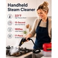 thumbnail image 2 of Professional High-Pressure 1800ml Rapid-Heating Steam Cleaner, 2500W Handheld High-Temperature Pressurized Steam Cleaner, Portable Steamer for Grout, Grease, Kitchen, Bathroom, Car Detailing (White), 2 of 9