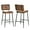 Chestnut Suede, variant on Homycasa Barstool Set of 2 - 27" Seat Height Counter Stools with Black Metal Legs for 35"-39" High Tables Kitchen Island