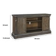 thumbnail image 5 of 2 Door Wooden TV Stand with Adjustable Shelves, Extra Large, Brown, 5 of 5