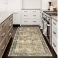 thumbnail image 5 of ReaLife Machine Washable Rug - Stain Resistant, Non-Shed - Eco-Friendly, Padded, Family & Pet Friendly - Made from Premium Recycled Fibers - Dua Border Distressed Brown Gray Beige - 2'6" x 6', 5 of 6