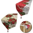 Christmas Table Runner Cotton Linen Fabric with Tassels Placemat Dining
