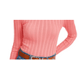 thumbnail image 3 of Hooked Up Womens Juniors Knit Open Stitch Crewneck Sweater Pink XS, 3 of 3