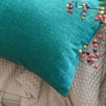 thumbnail image 3 of Textural Faux Linen Series Square Decorative Throw Pillow Cover for Couch, 18" x 18", Lake Blue, 2 Pack, 3 of 5