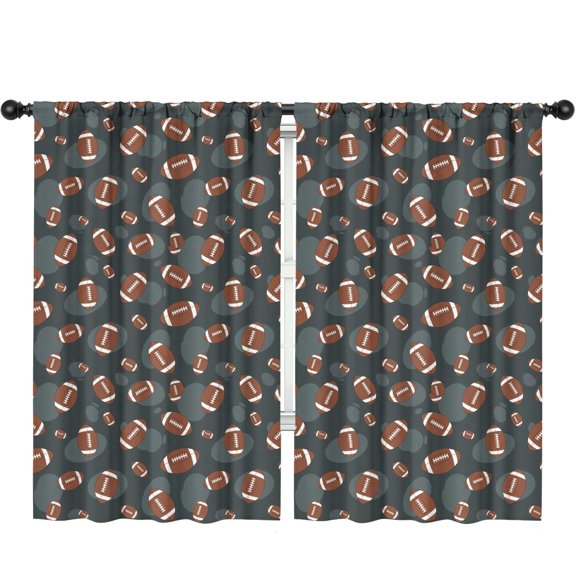 Kid Curtains,Football Dot Darkblue Pattern Kid Insulated Curtains Set Of 2,Bedroom Essentials,Toddler Room Decor 52"x84"