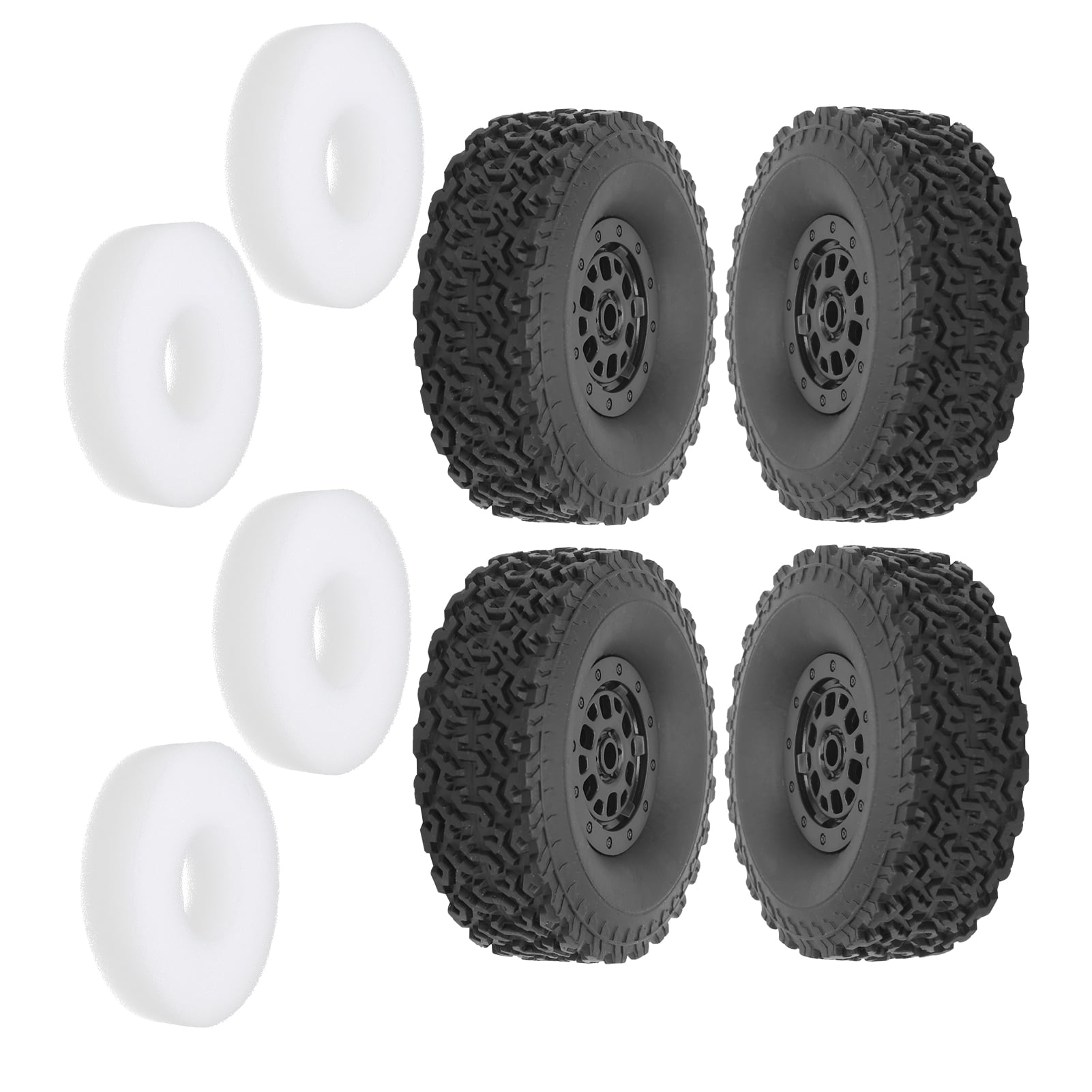 RC Wheel Hub & Tire Set – Rubber Tires For WPL C14, C24, C34, B14, B16, MN Series RC Cars (70mm Diameter) - View #4