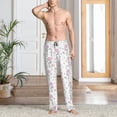 thumbnail image 5 of Uemuo Cute Poodle Dog Pattern Men's Wide Leg Palazzo Lounge Pants with Pockets Light Weight Loose Comfy Casual Pajama Pants-Small, 5 of 9