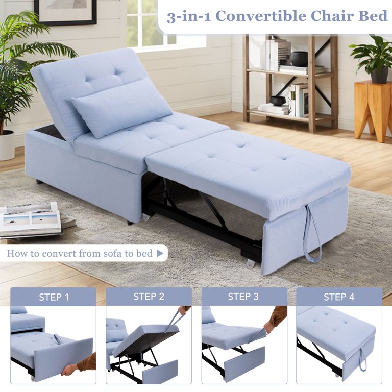 Chair converts best sale to single bed