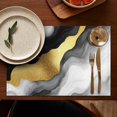 thumbnail image 5 of Black and Gold Marble Glitter Streaks Pattern Summer Placemats Table Placemats Set Of 4-Linen Kitchen Washable Placemats Table Mats 11.8"x17.7" Non-Slip Heat Resistant, 5 of 6
