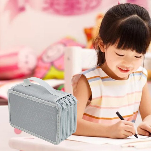 Meitianfacai Large Capacity Student Pencil Case Compartment Stationery Storage Bag Macaron Color Stationery Pen Bag Multifunctional Storage Pencil Case(Gray)