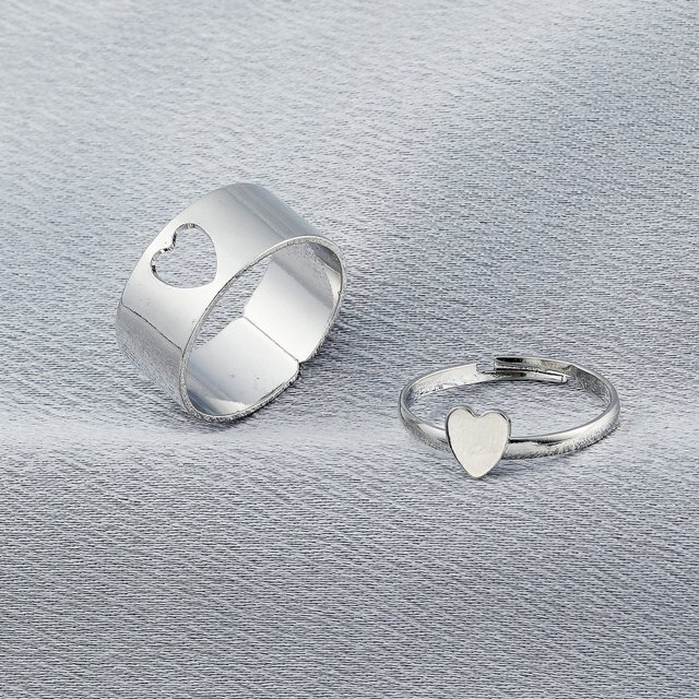Mismo Estilo Pareja Anillo Conjunto ins Único Mariposa Estrella Abierta Índice Dedo De 2 Piezas De Hombres Wom Gao Jiahui unisex