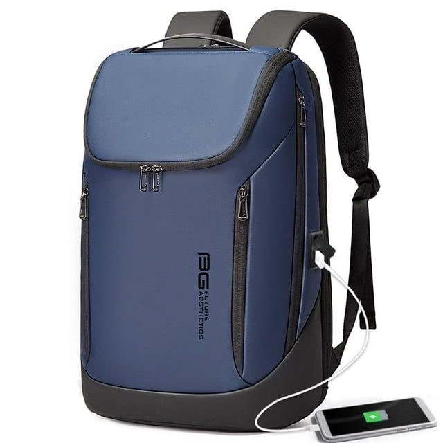 (azul)Mochila de viaje para, Mochila de mano con puerto de carga USB, Mochila para computadora portátil, Mochila para fines de semana, Negocios, Senderismo