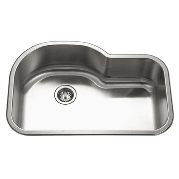 Houzer Belleo 32 in Stainless Steel Topmount Single Bowl Kitchen Sink with Strainer and Grid - BSH-3200