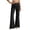 A-Black, variant on Womens Pants Casual Trousers Low Rise Relaxed Straight Leg Pants with Folded Waistband Daily Wear