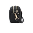 thumbnail image 3 of Dual Zipper Cross Body Shoulder Bag - PU Vegan Leather - Black Check, 3 of 7