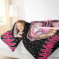 thumbnail image 3 of Erosebridal Teens Sport Baseball Full Size Comforter Sets 3 Pieces,Ice Cream Drip Dessert Bedding Sets For Boys Girls,Black Pink,Pink Reversible, 3 of 6