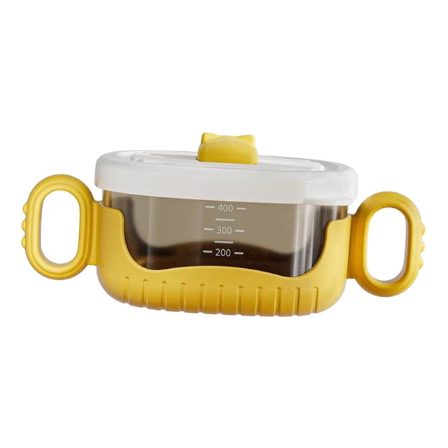 tazones de bebé,cuencos para bebés cuencos para bebés de silicona Feeding Essential,tazón de comida para bebé tazón de alimentación para bebé fácil de sacar,Diseño de paredes Amarillo