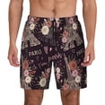 thumbnail image 2 of Goofa Romantic Paris Printed Men's Swim Trunks Board Shorts Quick Dry Mens Swimming Trunks with Compression Liner,Breathable Fit Hawaii Beach Shorts-XX-Large, 2 of 9