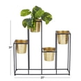 thumbnail image 3 of CosmoLiving by Cosmopolitan 21" x 31" 4 Tier Gold Metal Planter with Black Removable Stand, 3 of 8