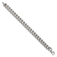thumbnail image 3 of Stainless Steel Spiga Wheat Necklace Chain Chisel Polished 9.5 inch Heavy Bracelet 10 mm, 3 of 5