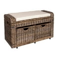 thumbnail image 4 of Palermo 34.50" 2 Drawer Wicker Storage Bench, Gray, 4 of 6