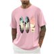 thumbnail image 5 of Camisas de Manga Larga para Hombres Imprimir Casual Cuello Redondo Blusa de Manga Corta, Camisas de Lino para Hombres, 5 of 8