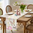 thumbnail image 4 of Happy Easter Table Runner 108 Inches Long for Kitchen Dining, Spring Farmhouse Easter Bunny Eggs Floral Dresser Scarf Farmhouse, Dining Table Decorations for Wedding/Parties, 13 x 108 In, 4 of 8