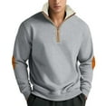 thumbnail image 1 of Sudadera sin capucha para hombre, informal, a la moda, con cuello alto, estampado, cremallera, jersey de manga larga, blusa de poliéster para hombre, 1 of 8