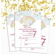 thumbnail image 2 of Darling Souvenir Blue Birthday Invitation Card 28 Pcs Fill or Write In Blank Invites Printable Party Supplies 5 x 7 Inches, 2 of 5