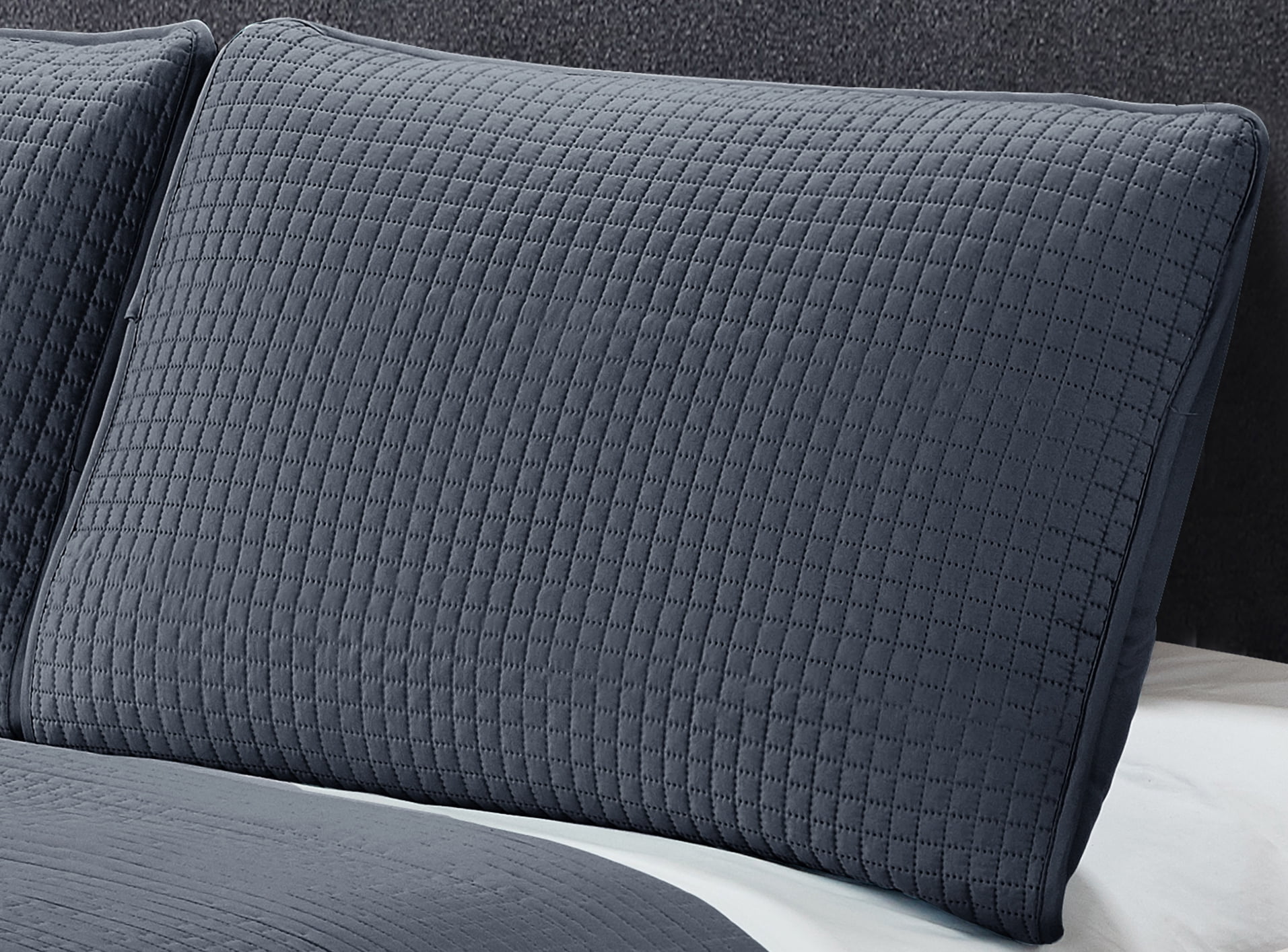 Harper Lane Carter Box Stitch 3-piece Quilt Set Charcoal King