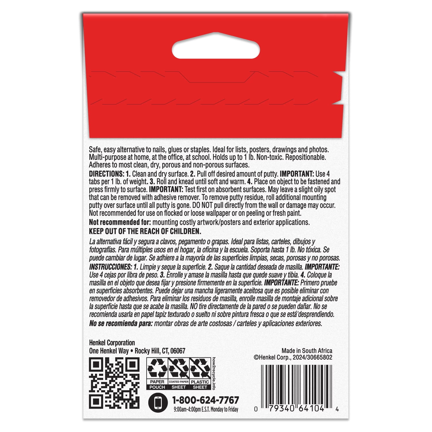 (3 pack) Loctite Fun-Tak Mounting Putty, White, 160 tabs, 4 oz