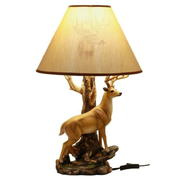 Ebros 12 Point Whitetail Deer Buck, Deer Table Lamp