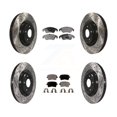 thumbnail image 1 of Transit Auto Front Rear Coated Drilled Slotted Disc Brake Rotors and Semi-Metallic Pads Kit for Car Audi Q5 S4 S5 KDF-100347, 1 of 11