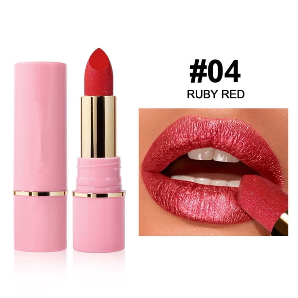 Xihbxyly Labial Perlado, Brillo Hidratante, Color Duradero, Textura de Fácil Aplicación, Maquillaje Natural Diario, Look Glamuroso de Noche, 8 Tonos Deslumbrantes Disponibles