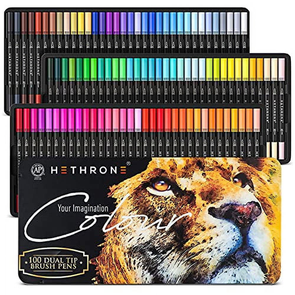 Hethrone Permanent Markers for Adult Coloring, 72 Assorted Colors Markers,  Colored Marker Pens Work on Plastic, Wood, Stone, Metal and Glass Multicolor