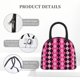 thumbnail image 4 of Fotbe pink and black argyle Bolsa de Almuerzo con Estampado, Lonchera Aislada, Contenedor de Comida Reutilizable Tipo Cooler a Prueba de Fugas, 4 of 6