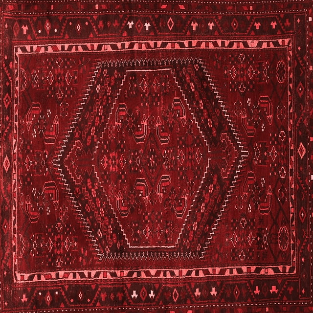 Ahgly Company Indoor Square Persian Red Traditional Area Rugs, 5