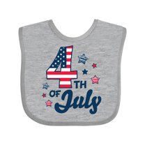 Inktastic 4th of July with Striped Stars Boys or Girls Baby Bib
