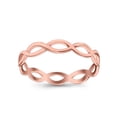 thumbnail image 3 of Full Eternity Infinity Braided Crisscross Rose Tone Band Ring 925 Sterling Silver Size 10, 3 of 7