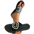 thumbnail image 4 of LOVZFMLL Flat Sandals for Women 2025 Summer Fashion Slip On Flip Flops Thong Casual Outdoor Beach Vacation Slippers Black 8.5, 4 of 6