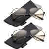 Kids Teens Blue Light Blocking Glasses - Anti Eyestrain - Computer Video Gaming Eyeglasses for Boys & Girls - Stylish Aviator Metal Frame with Spring Hinge Gaming Glasses