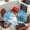 White Blue, variant on Pink Christmas Round Tablecloth, Fitted Table Cover with Elastic for 36"-44" Round Tables, Snowman Snowflake Gifts Xmas Tree Table Cloth Outdoor Indoor Dinning Party Waterproof Tablecloths