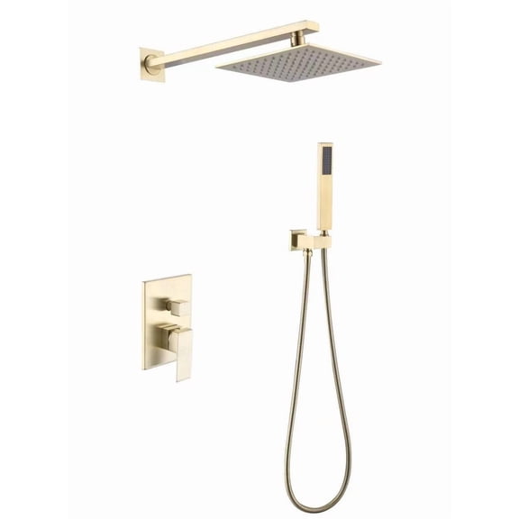 Loretta brushed gold complete shower set  .Shower System 10 Inches showerhead