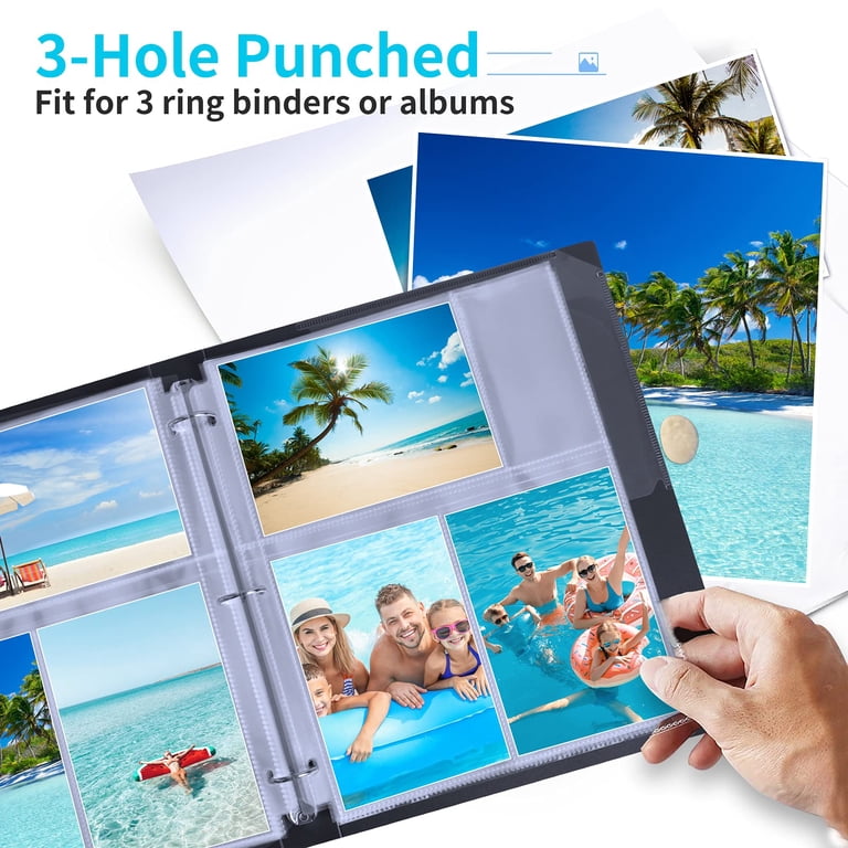 Aegero 50-Pack 3.5 X 5 Photo Sleeves For 3-Ring Binder - Holds 400 Photos, Acid-Free, Heavy-Duty Pages