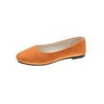 thumbnail image 1 of MAWCLOS Chaussures Décontractées pour Femmes Chaussures de Marche Confort à Enfiler Ballerines Mode Bout Carré Ballerine de Soirée Orange 9, 1 of 2